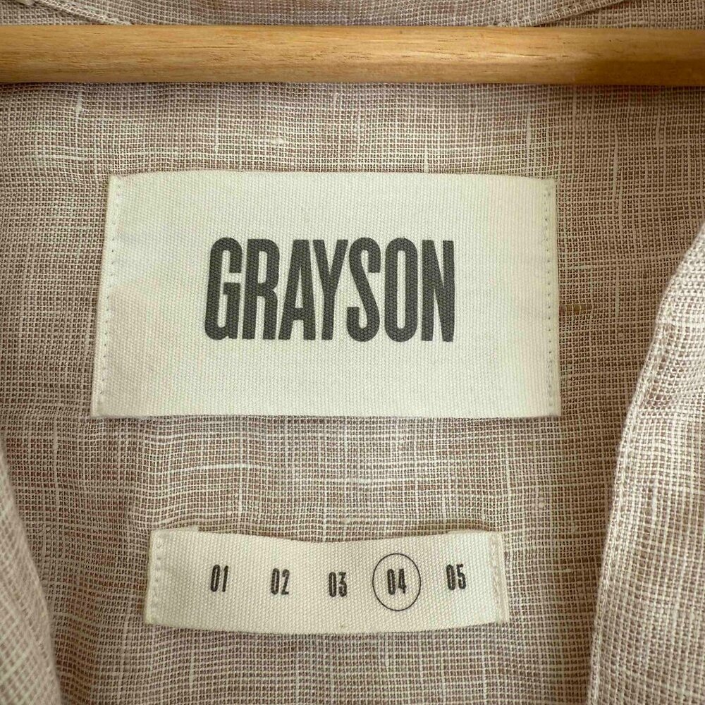 GRAYSON the hero shirt size 4 (LARGE) Khaki Linen